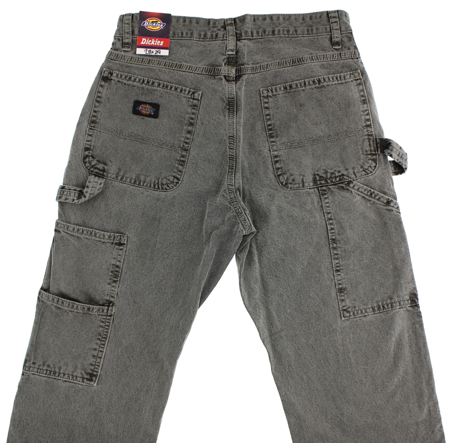 Dickies Men’s Carpenter Pants, Double Stitch, 2 Tool Loops, Pockets, Denim Twill