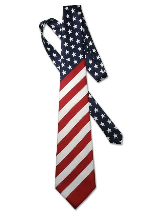 American Flag Mens Neck Tie USA Patriotic NeckTie