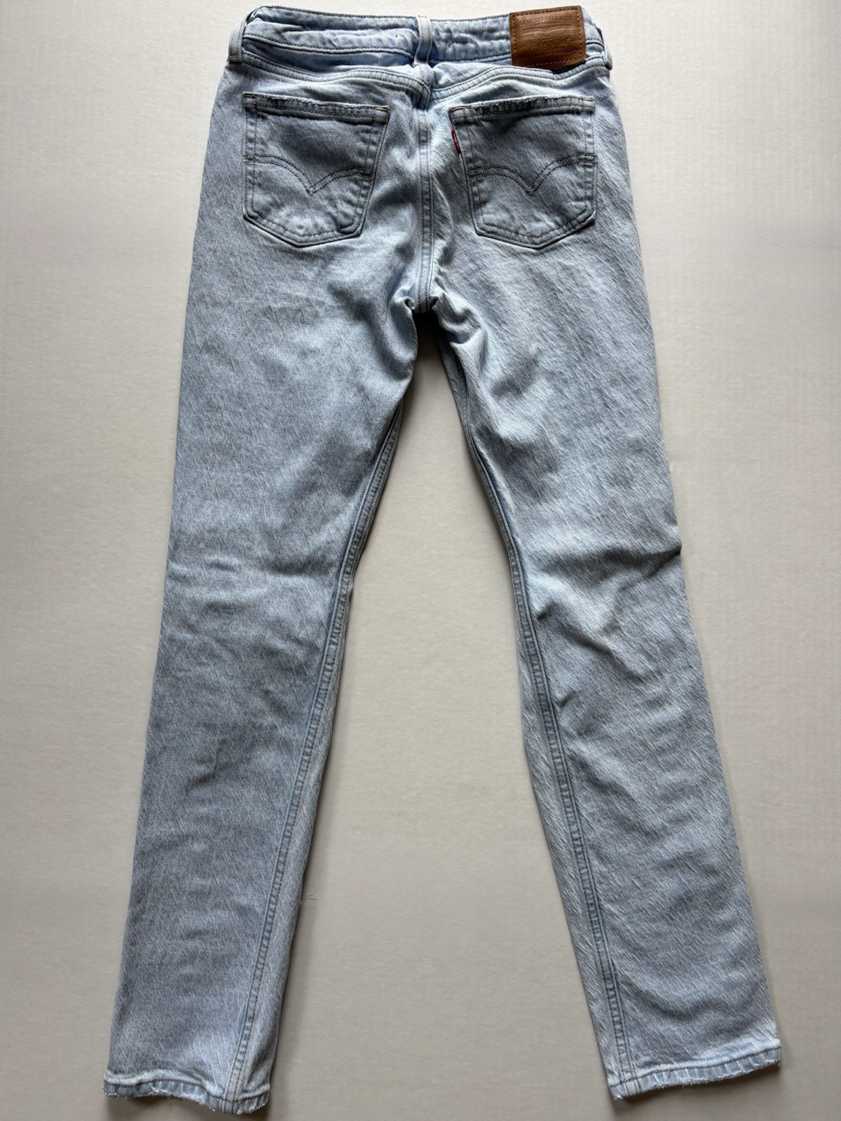 ⁠Levi’s Premium Low Pitch Straight Jeans W25 L31 Light Wash Distressed Denim⁠