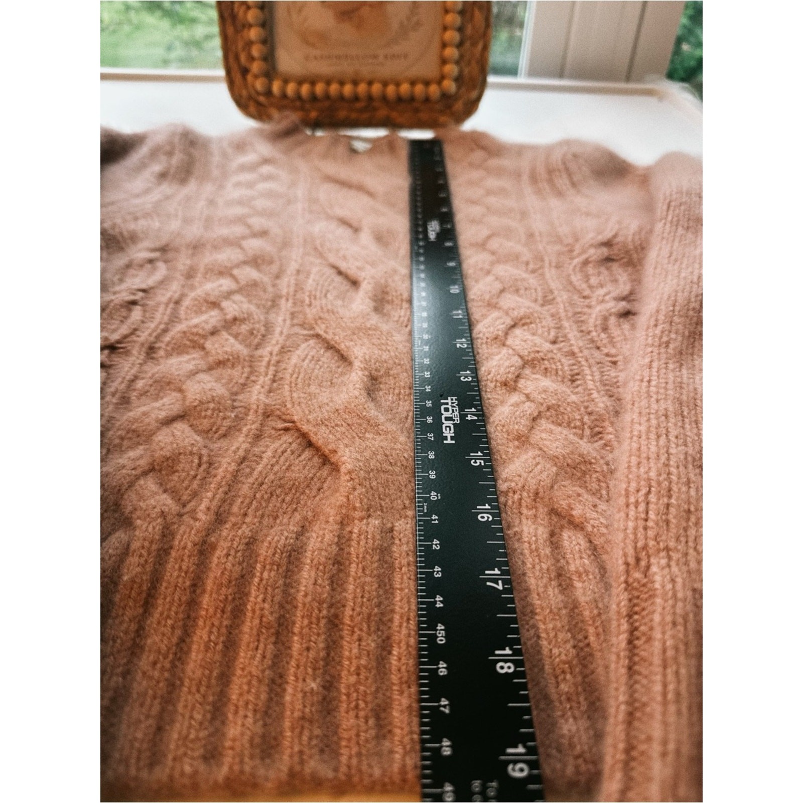 🌸🤍 Vince • Rosewood Cloud • Dusty Blush Pink • Fuzzy Cable Knit Mock Neck