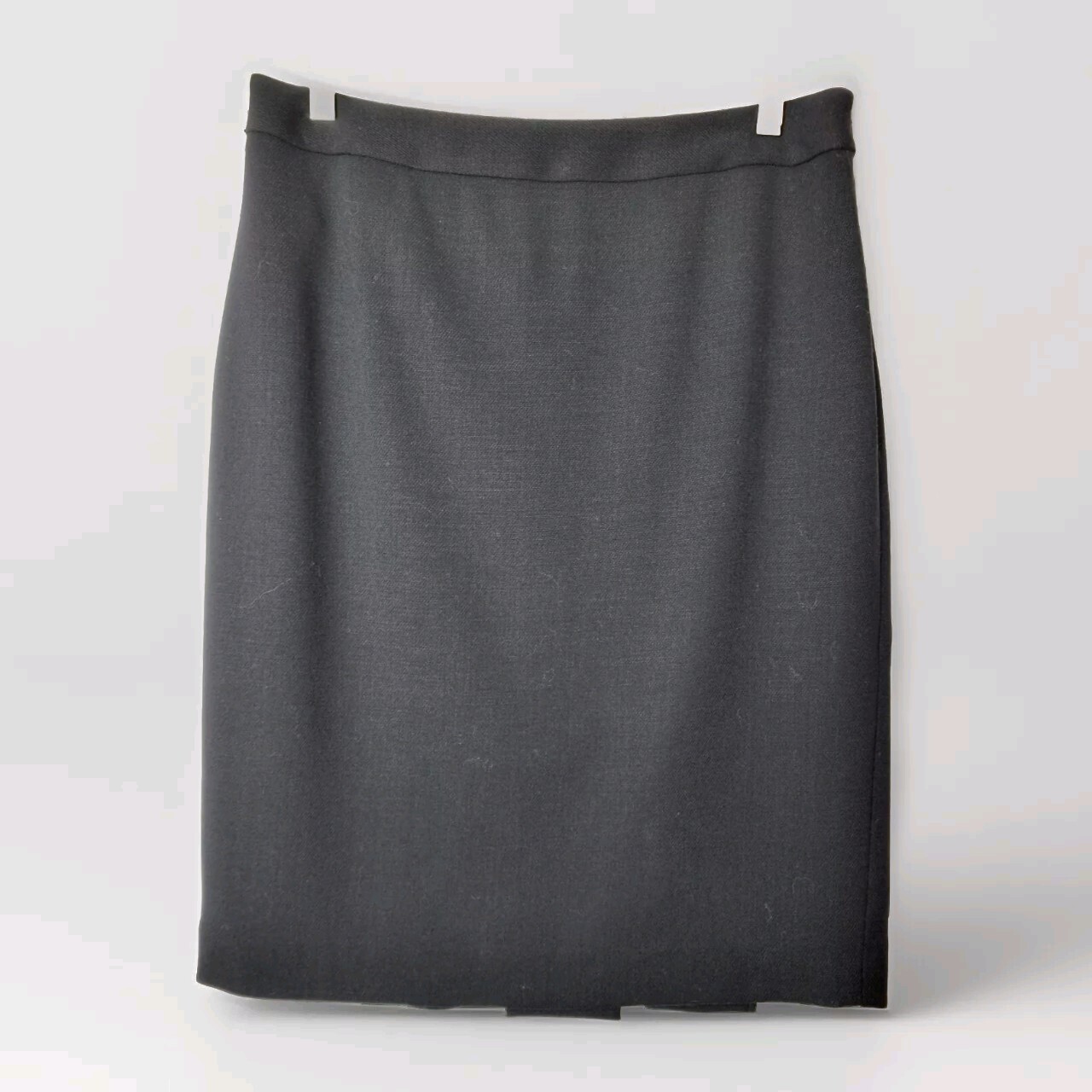 Hobbs Navy 100% Wool Pencil Skirt UK 12 Pleated Knee Length Fully Lined