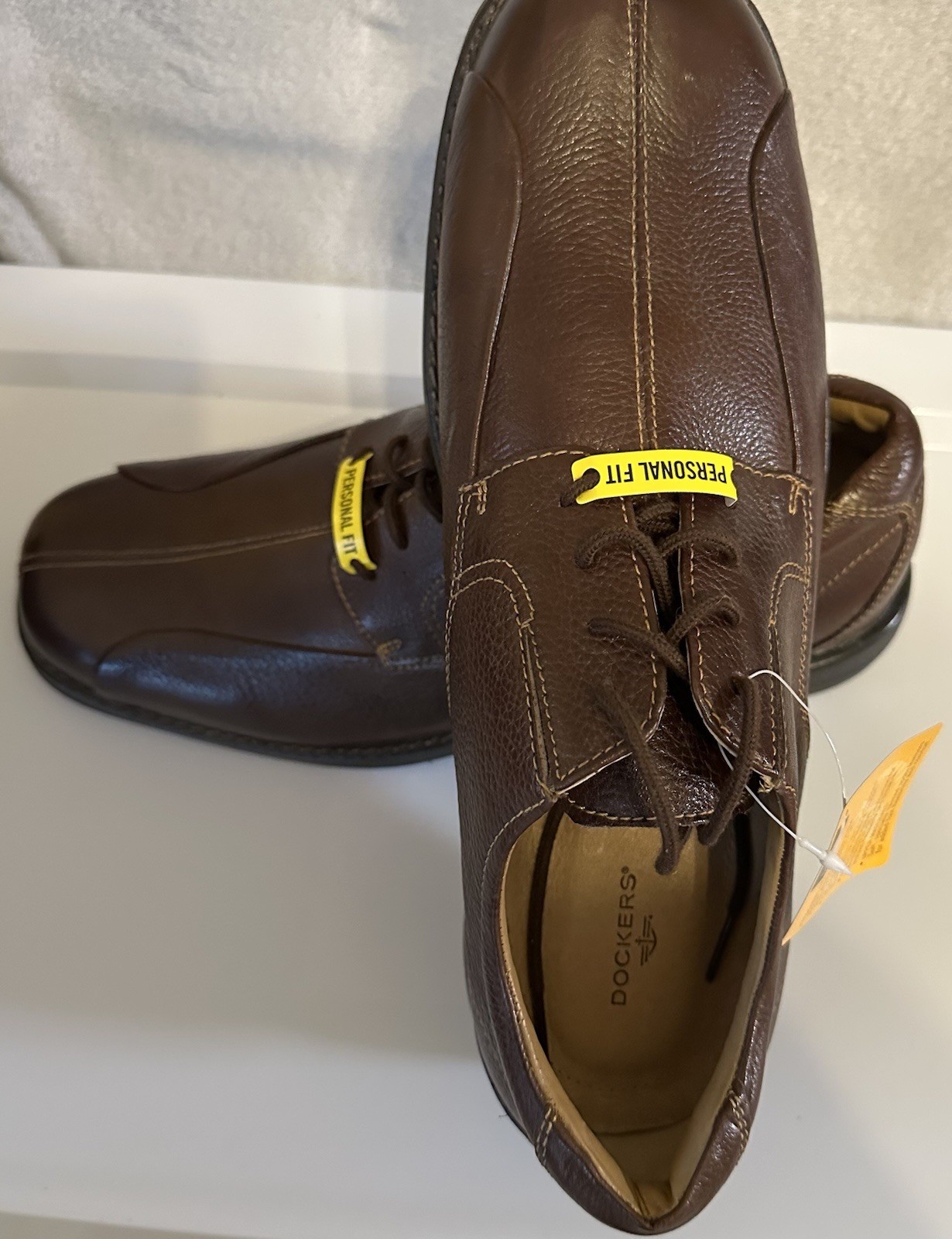 Dockers All Motions Men Brown Leather Shoes Lace Up Pro Style 12 New USA Seller