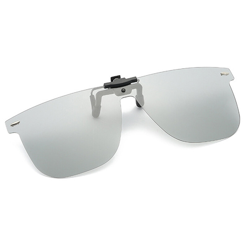 Polarized Clip-on Sunglasses Metal Clip Rimless Lens Over Prescription Glasses