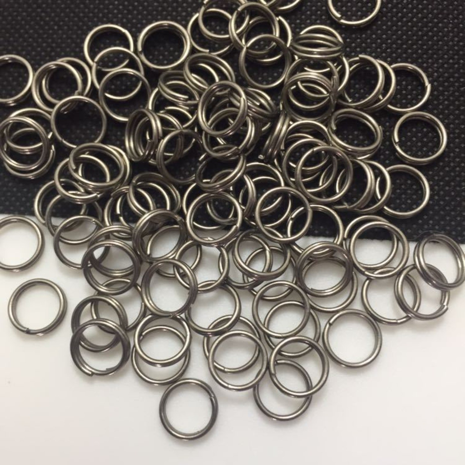 10pcs 10/12/14mm Titanium Alloy Circle Key Ring Hanging Split Ring Keychain