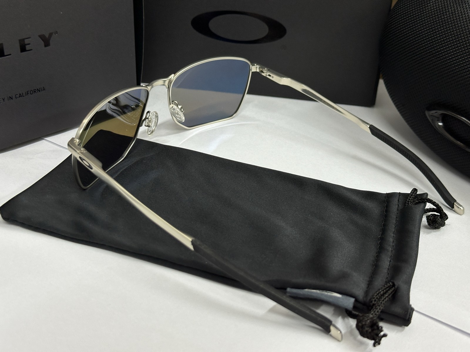 Oakley OO4142 Ejector Sunglasses SatinChrome Prizm Sapphire