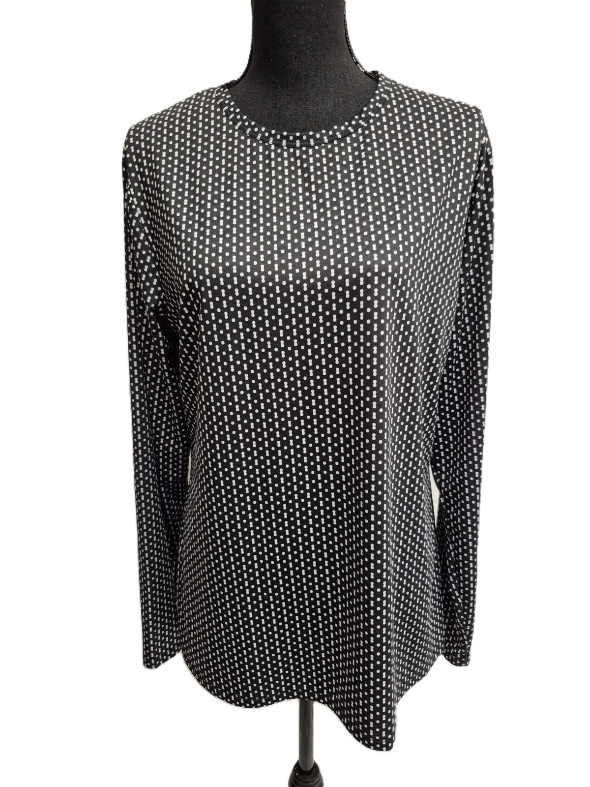Climate Right Top (XL) Black/White Geometric Long-Sleeve Polyester/Spandex