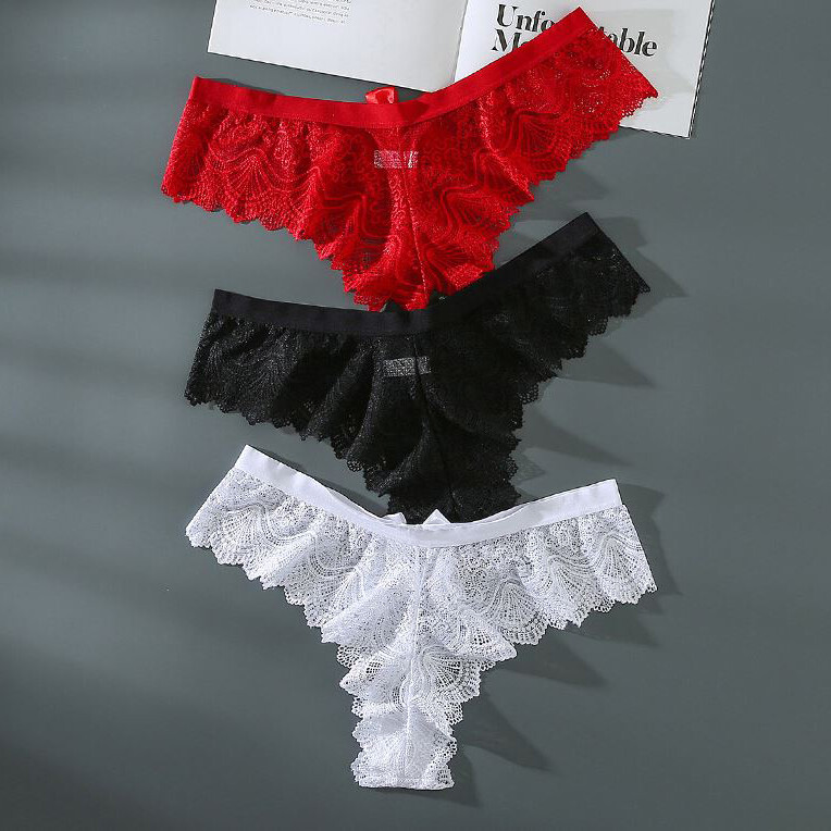 Plus Size Sexy Womens Seamless Lace Panties Briefs T back G string Thong 3-Packs