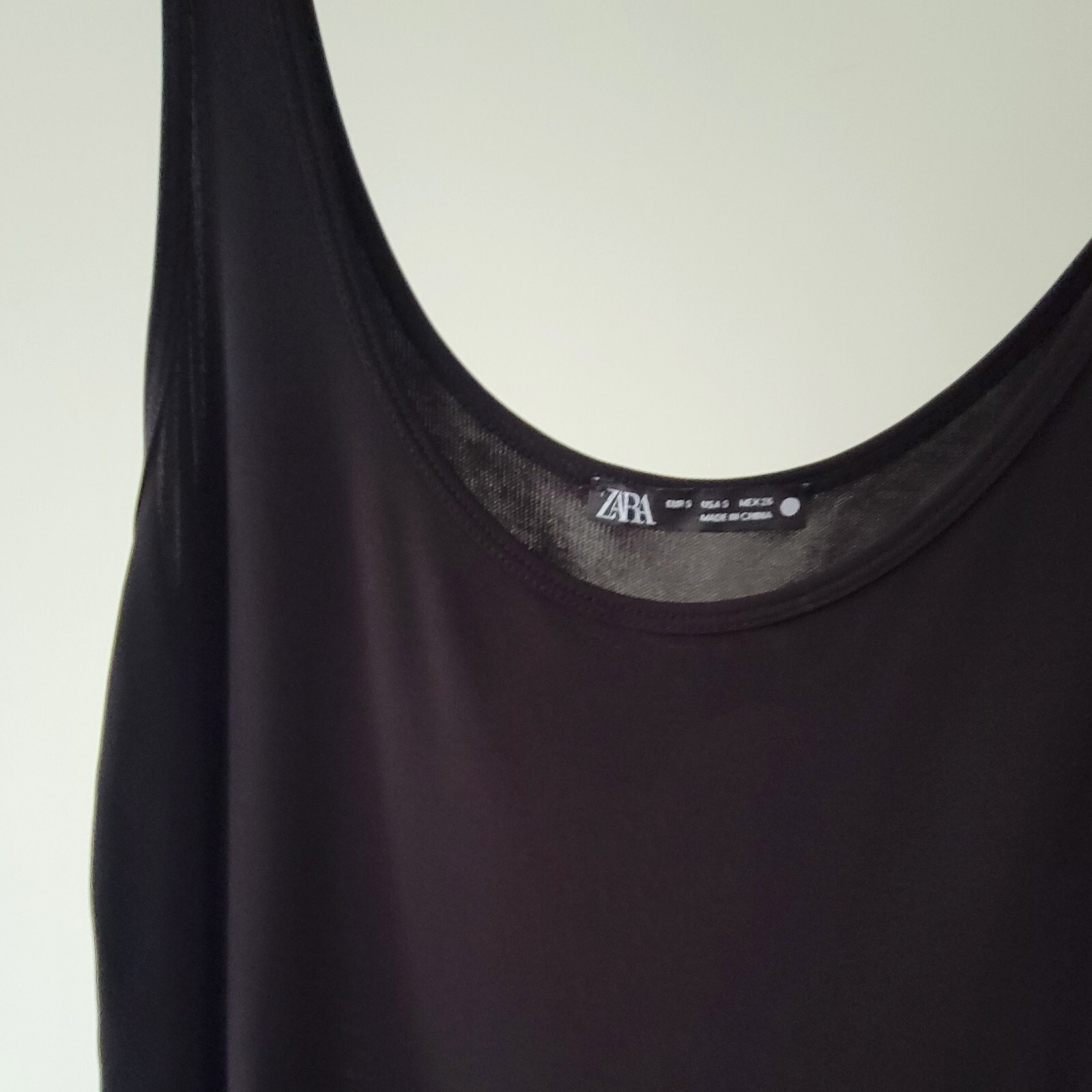 NEW Zara Womens Low Cut Black Dressy Blouse Tank Top Cami – Size S