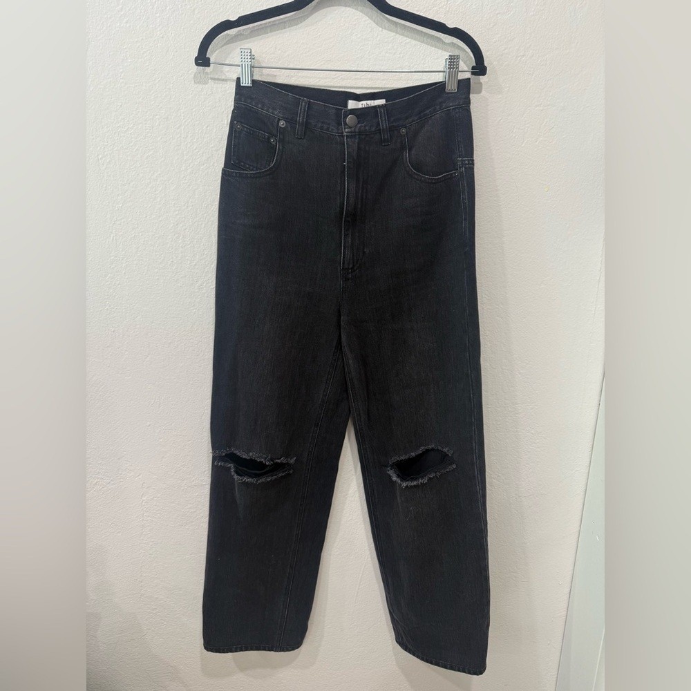 Tibi Ryder Jean in Vintage Wash Black Denim size 24