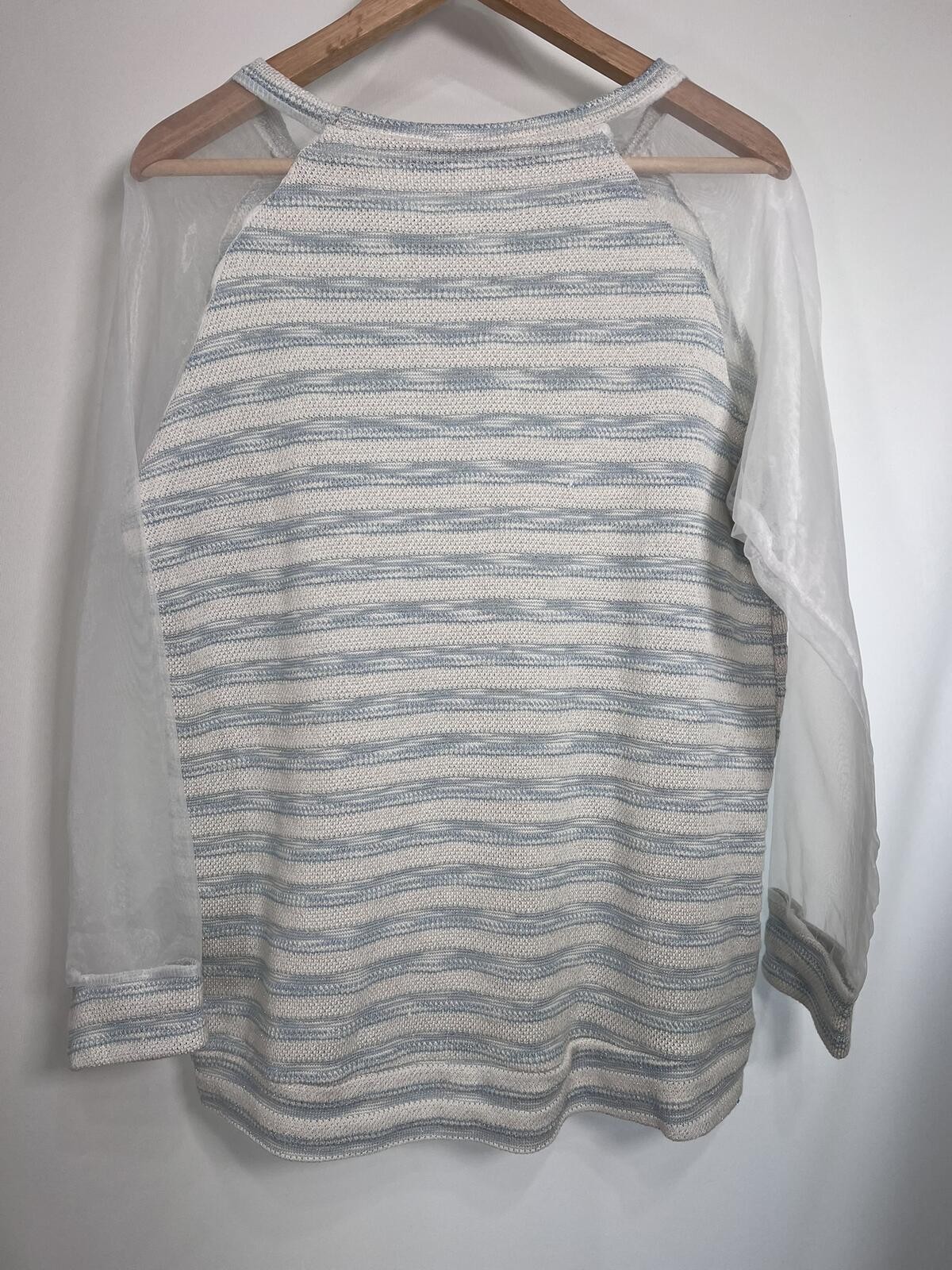 Frederick Ian Long Sleeve Sheer Sleeve Knit Shirt Women’s Large