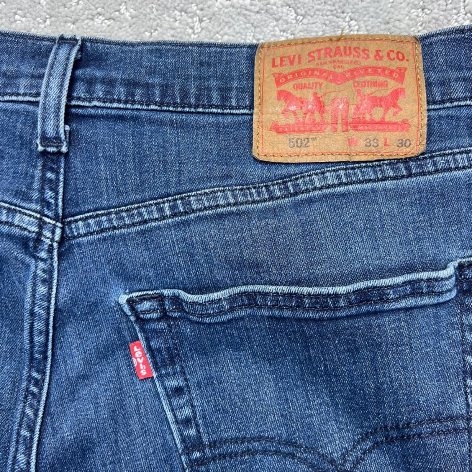 Levis 502 Jeans Mens 33×30(34×28) Regular Taper Denim Stretch All Seasons Tech