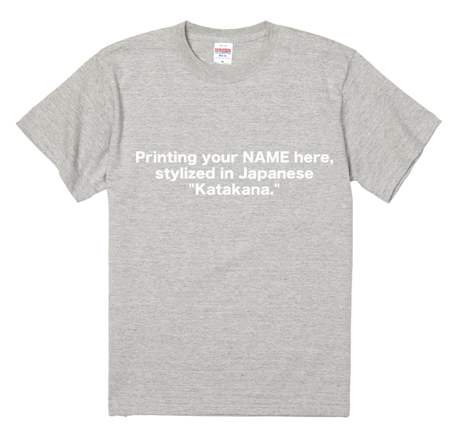Custom Japanese Katakana T-shirt Personalized Name Anime Style Unisex MIX GRAY