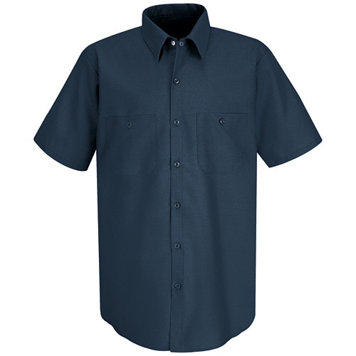Red Kap Work Shirt Solid Color 2 Pocket Men’s Industrial Uniform Short Sleeve