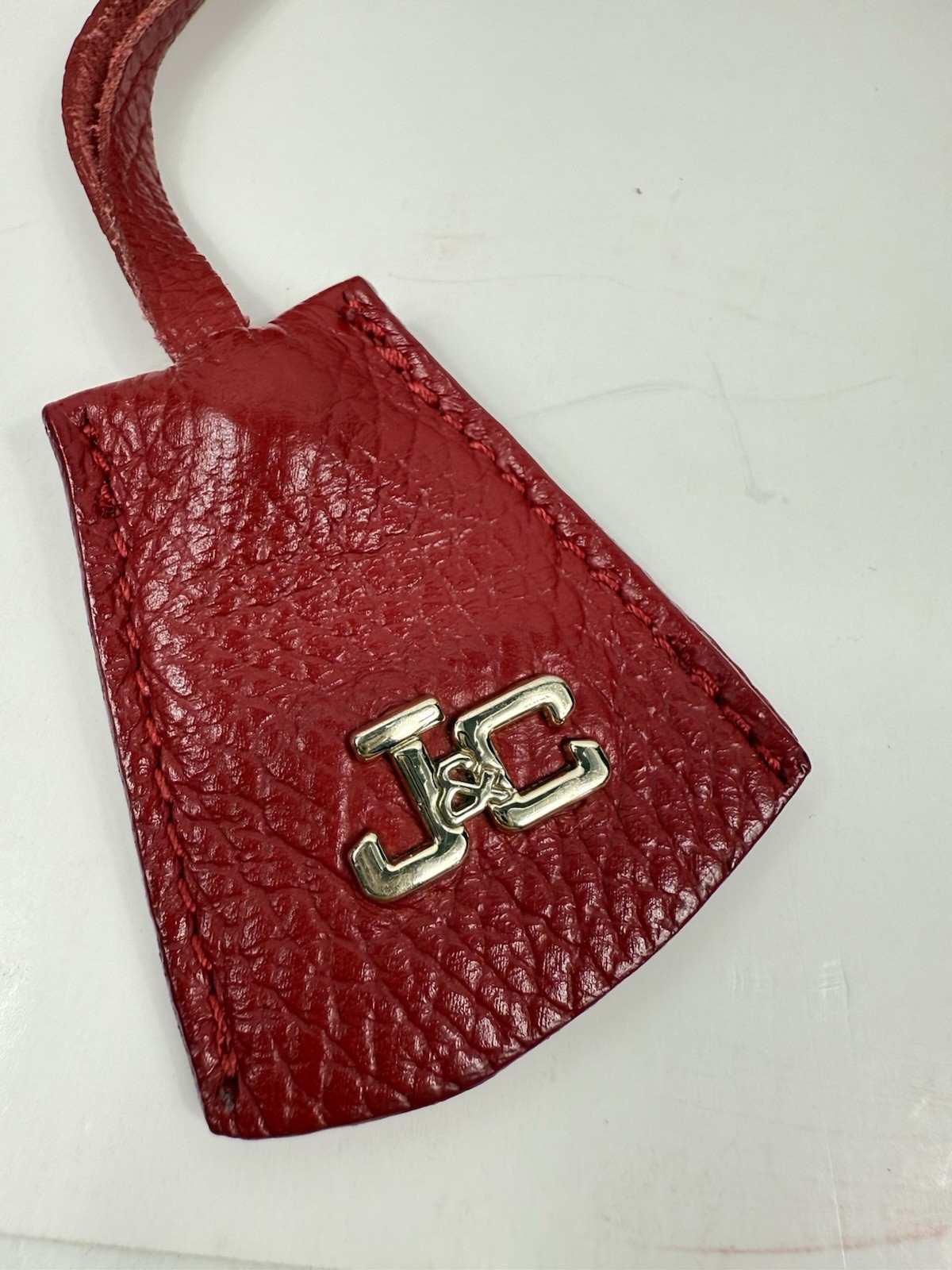 J & C Red Leather Crossbody Bag w/Gold Hardware Jackie Celine Made In Italy