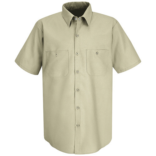 Red Kap Work Shirt Solid Color 2 Pocket Men’s Industrial Uniform Short Sleeve