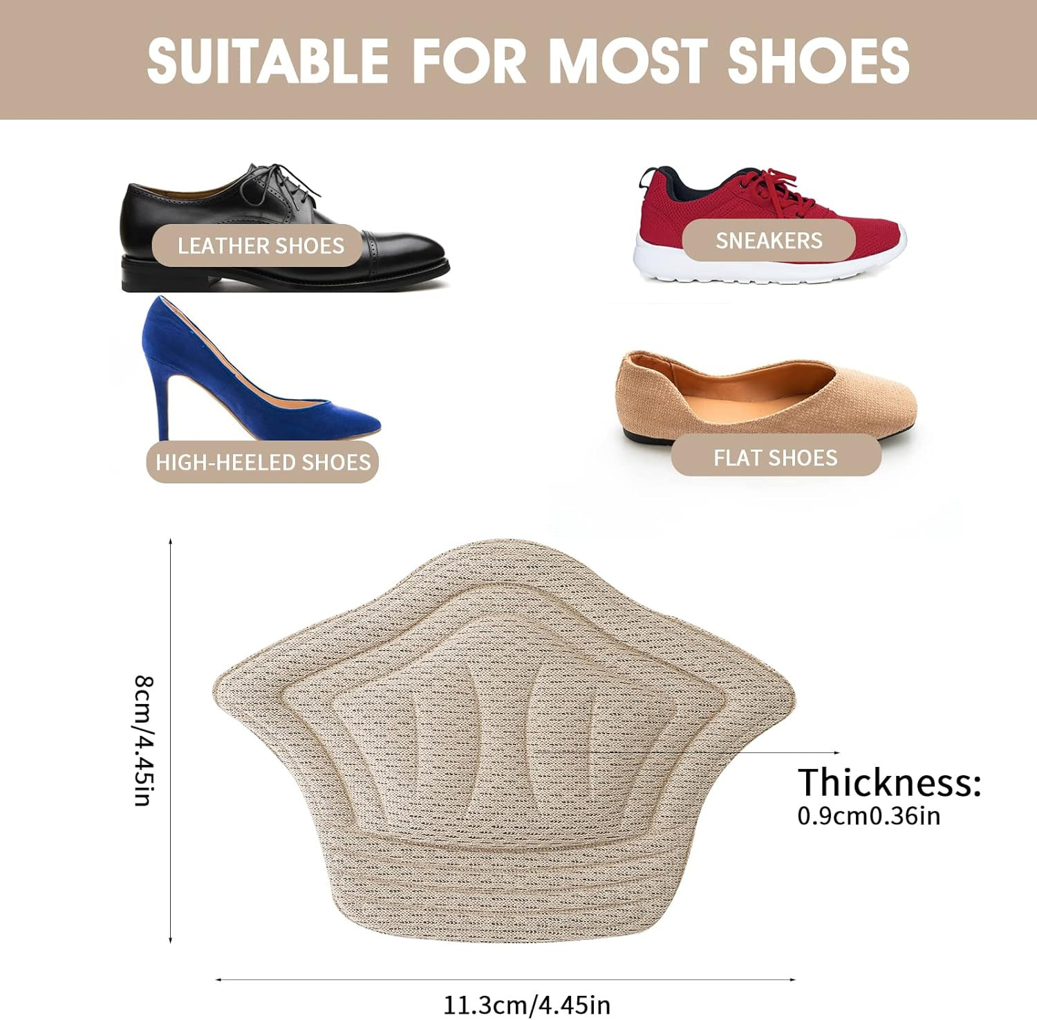 Heel Grips for Loose Shoes Heel Cushion Pads No-Slip Shoe Inserts Half Wholesale