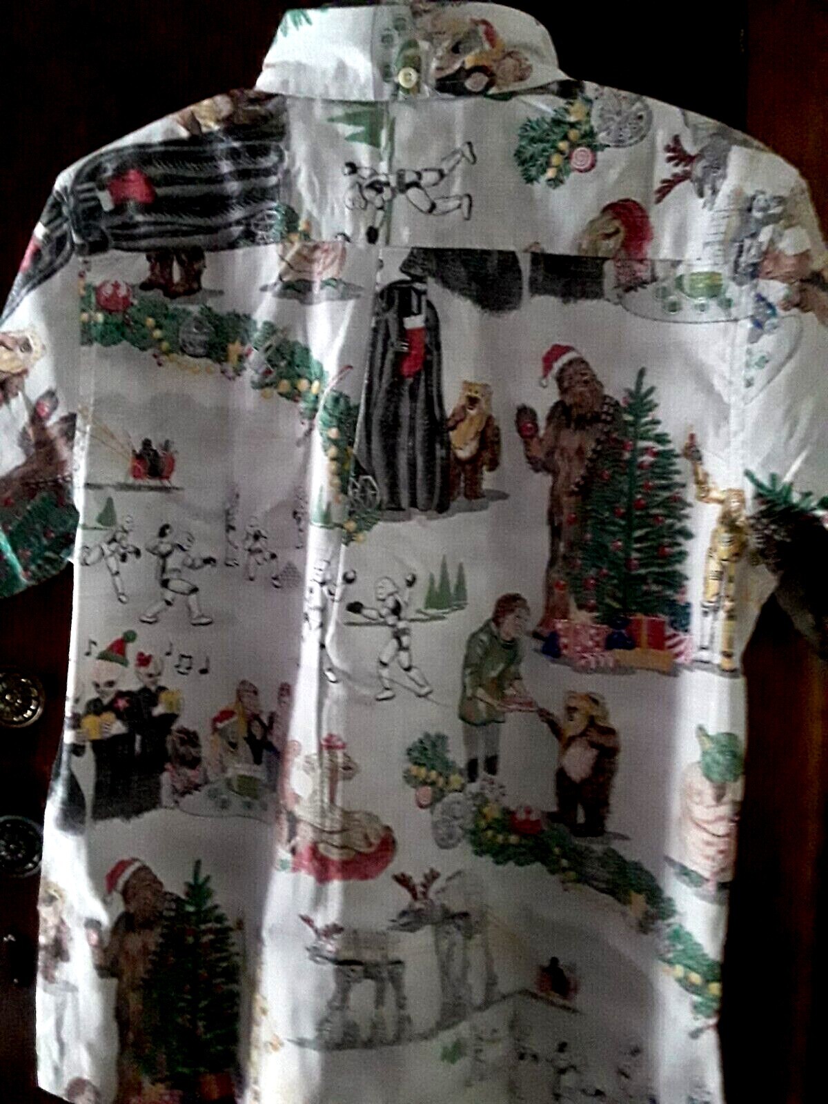 Reyn Spooner Boy’s A STAR WARS SITHMAS Christmas Glacier FB Large Shirt