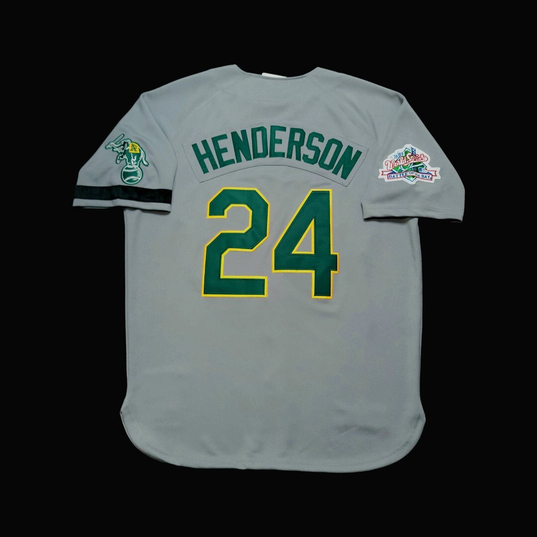 Rickey Henderson Oakland A’s Athletics 1989 Road Gray Men’s Baseball Jersey