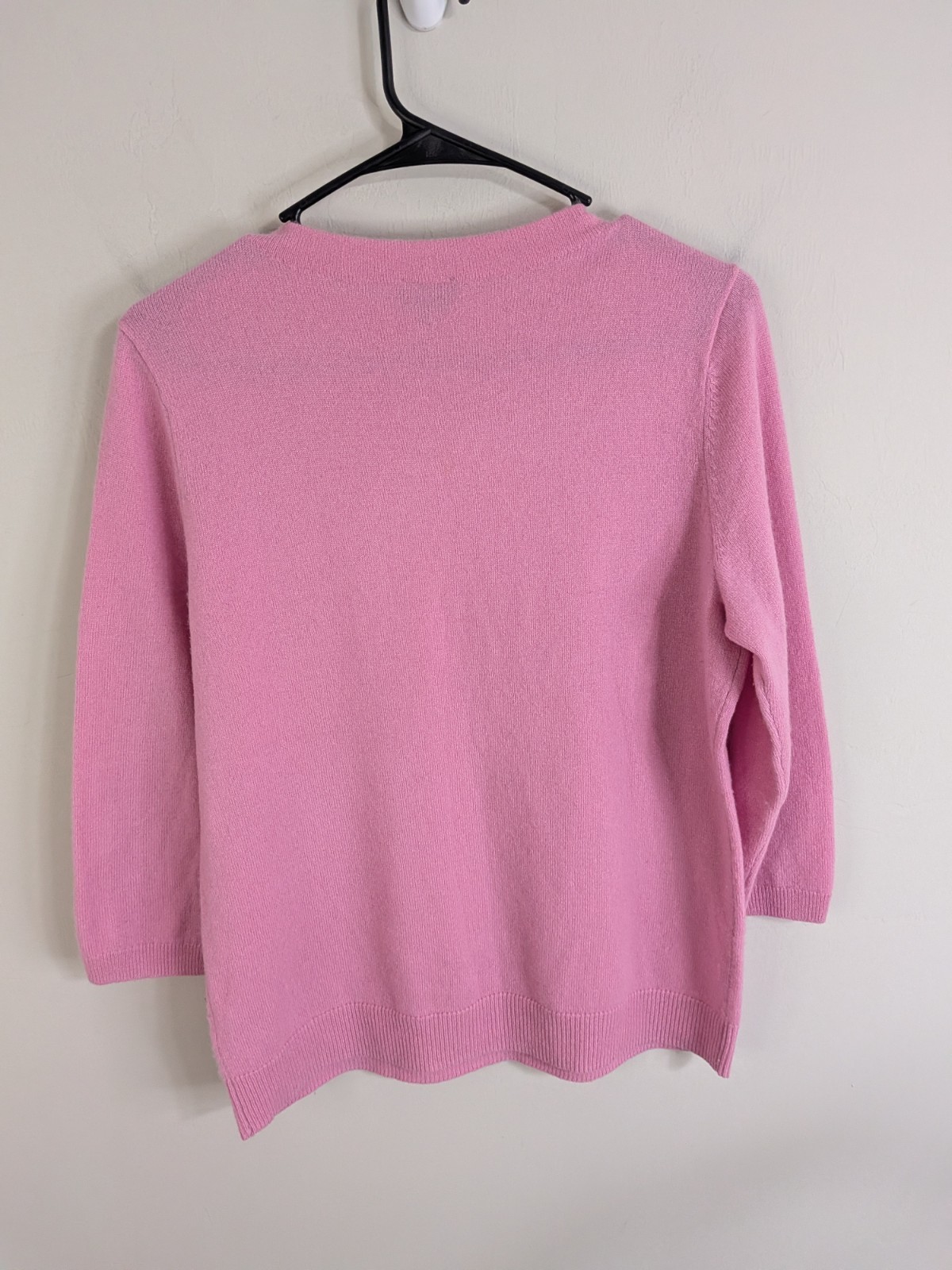 Talbots Sweater Women’s Large Petite Pink 100% Cashmere Stretch Casual