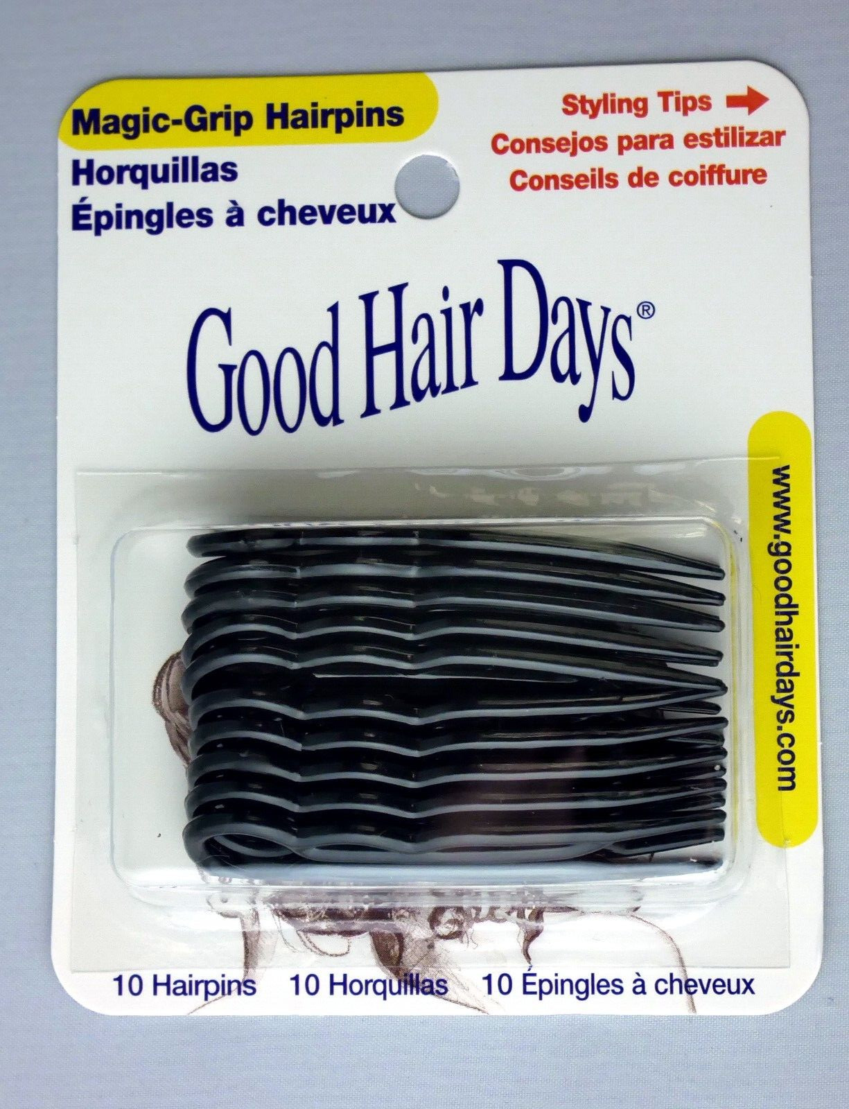 3 x Packs Magic Grip Hairpins 2 1/2″ Brown black clear (30 Pcs) Good Hair Days