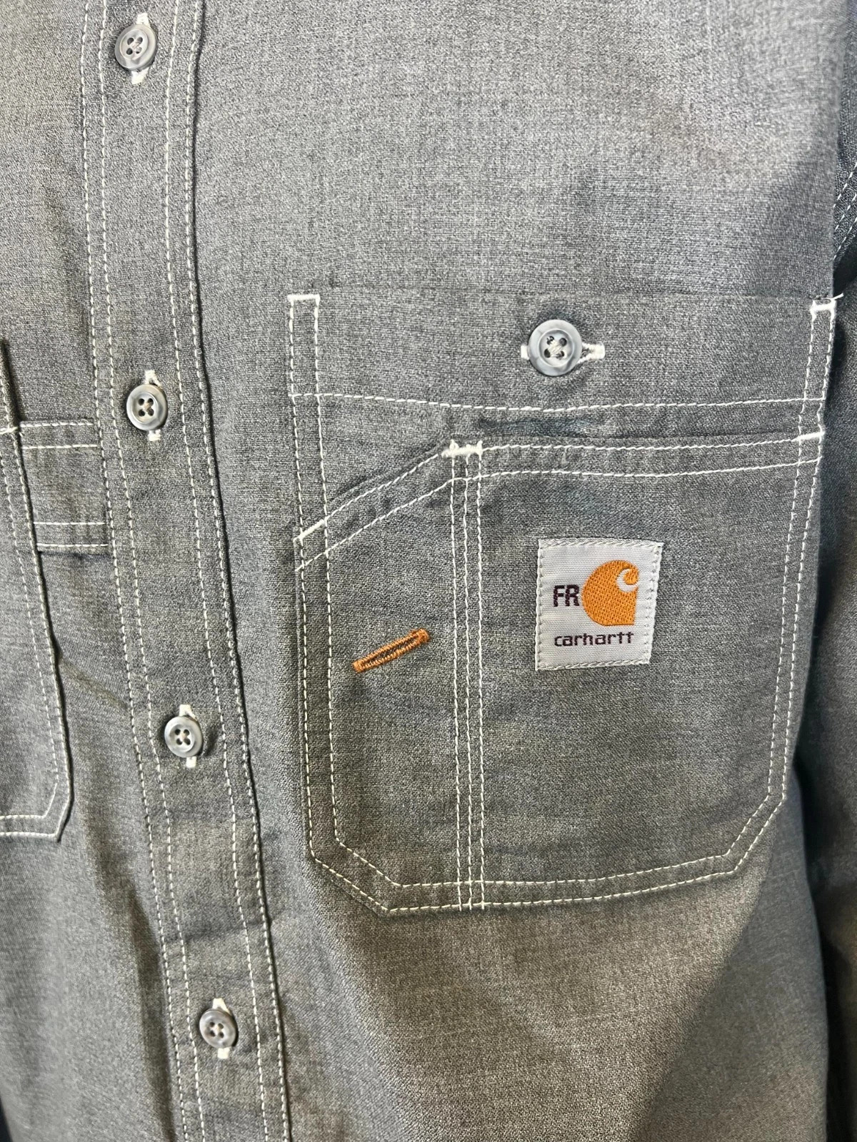 Carhartt FR Men’s Grey Shirt Flame Resistant Long Sleeve Lightweight (S01)
