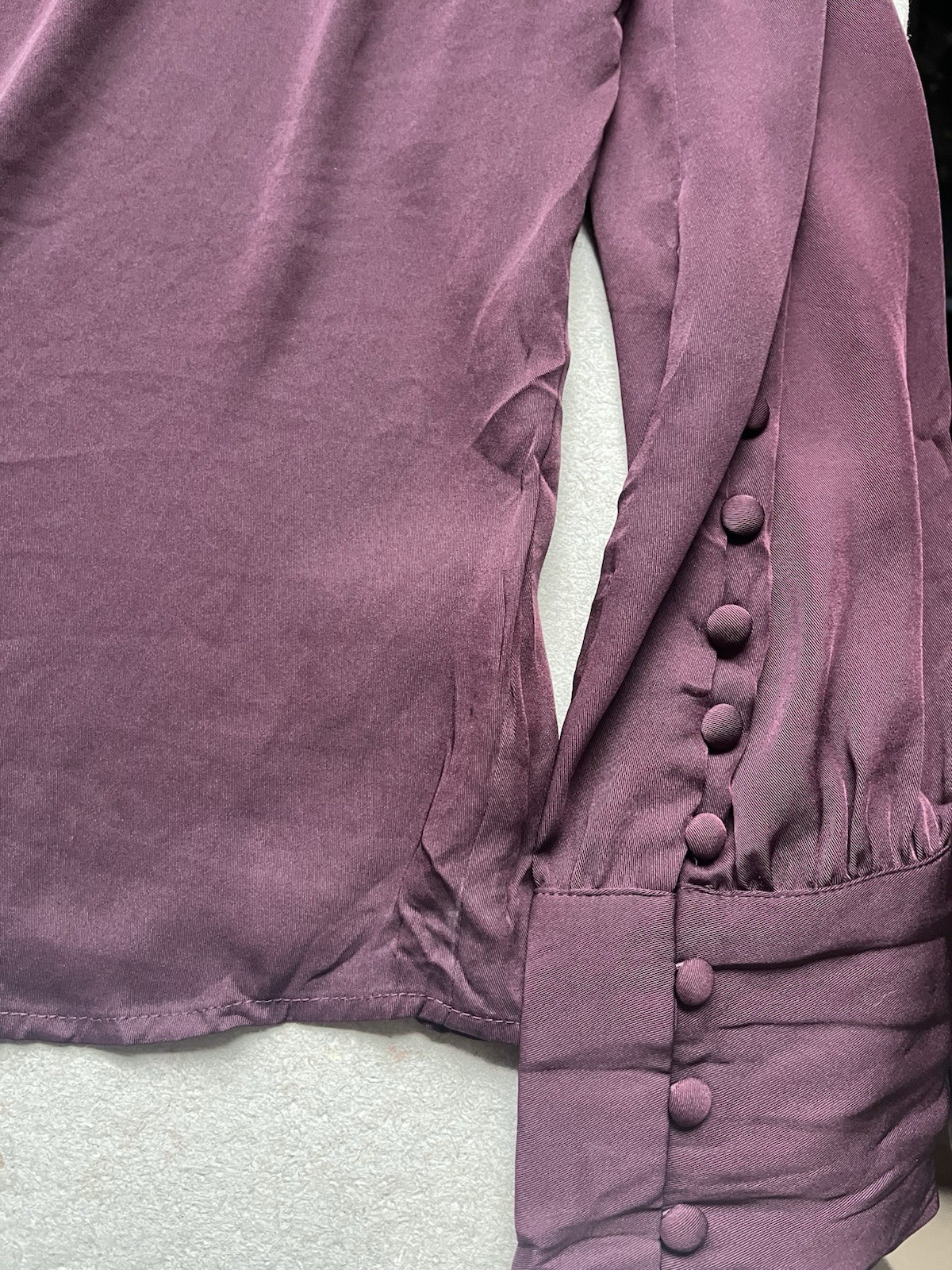Express blouse deep purple satin fabric delicate button detailing Medium -F1