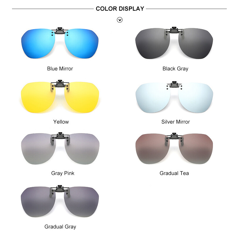 Polarized Clip-on Sunglasses Anti-glare Lightweight Flip Up Driving Sun Glasses