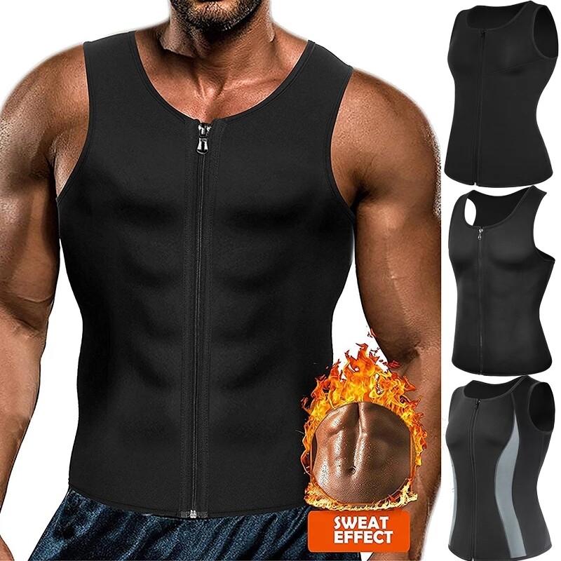 Gynecomastia Compress Tank Top Men Slim Body Shaper Vest Athletic Shirt Sauna NW