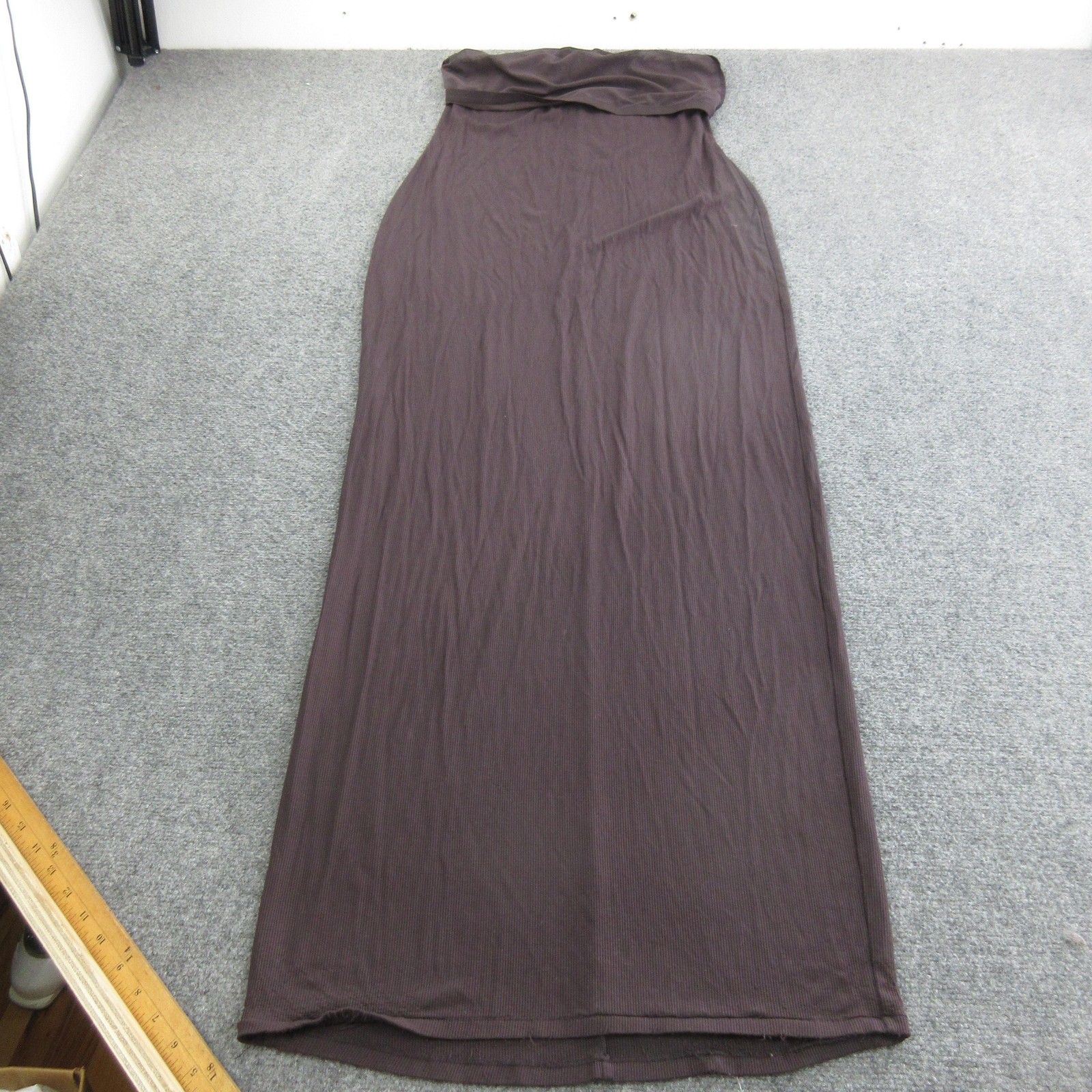 Skims Dress Womens 2X Brown Modal Nylon Spandex Stretch Long Ribbed