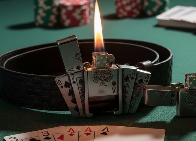 Poker Ace Lighter Belt Buckle Combo | Detachable Buckle | Fits 36–40 | $29.99