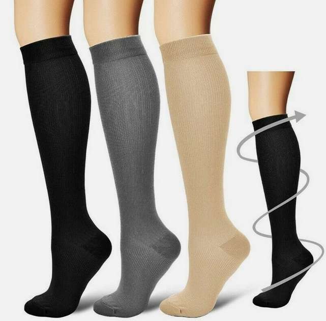 S-4XL Compression Socks 20-30 mmHg Medical Knee High For Women & Men Circulation