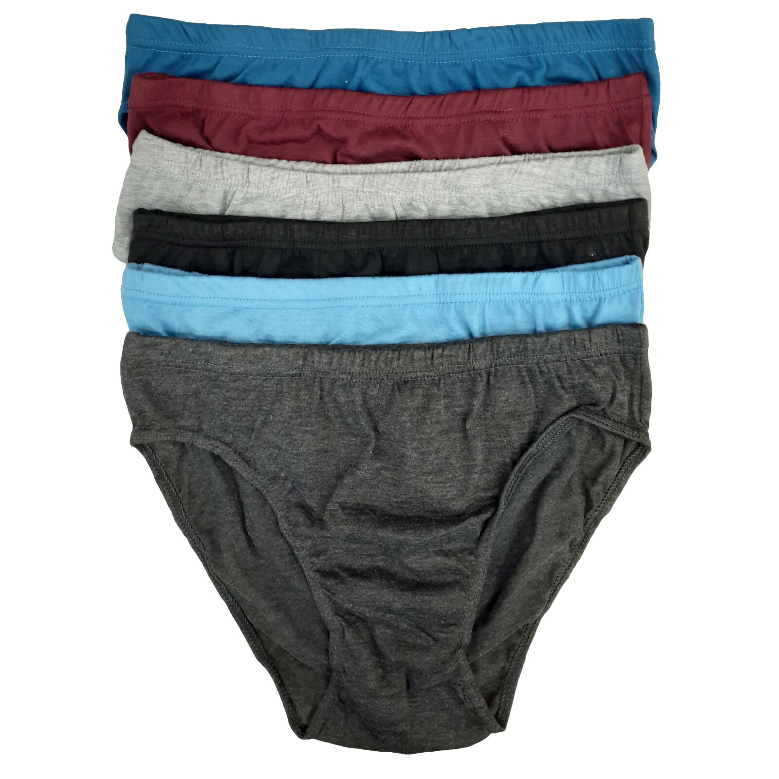 6 PK MEN’S BIKINI BREATHABLE COTTON SOLID UNDERWEAR SIZE LARGE (34-36) LOW RISE