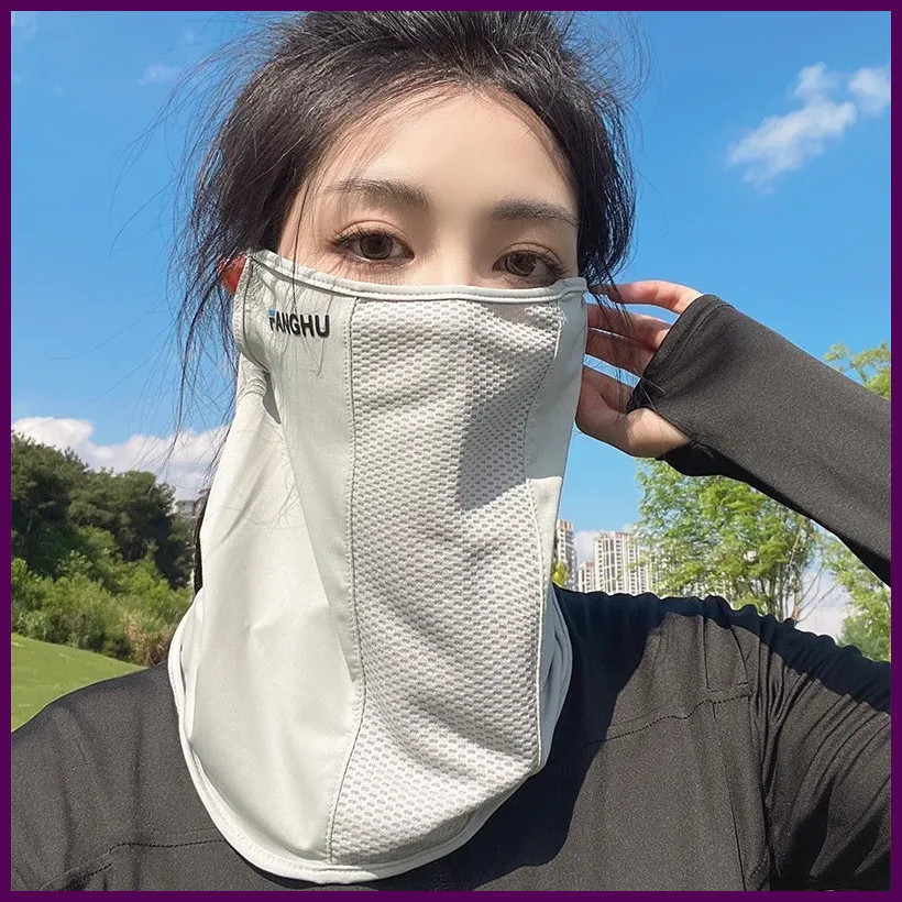 Sun Protection Face Mask Mesh Breathable UV Cover Ear Loop Sports Neck Gaiter