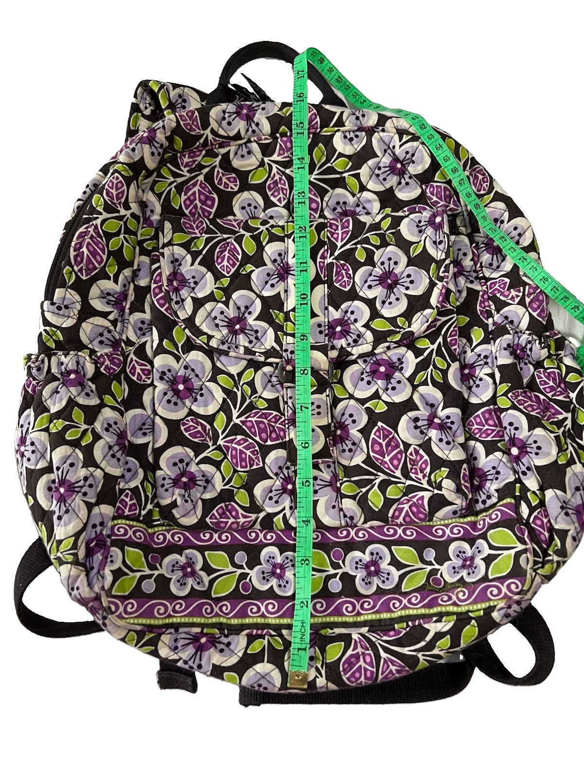 Vera Bradley Girls’ Cotton Backpack Purple Multicolor Floral