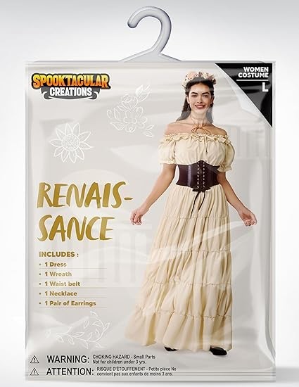Spooktacular Creations 5Pcs Halloween Renaissance Medieval Dress Costume Women,