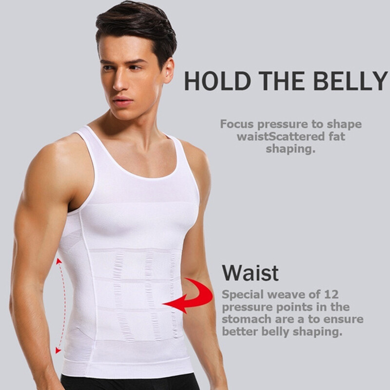 Men 3 Pack Body Shaper Slimming Belly Vest Compression Shirt Tank Tops Shapewear