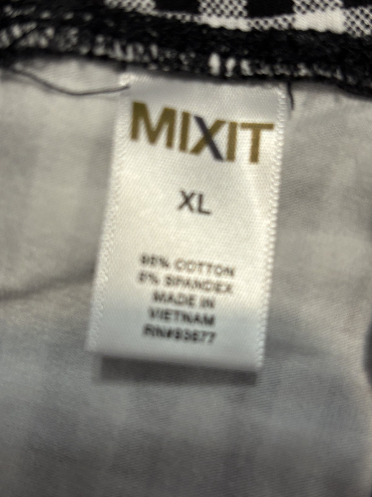 MIXIT Pants, Women’s Size XL, Black White, Checkered, Leggings, Pull On