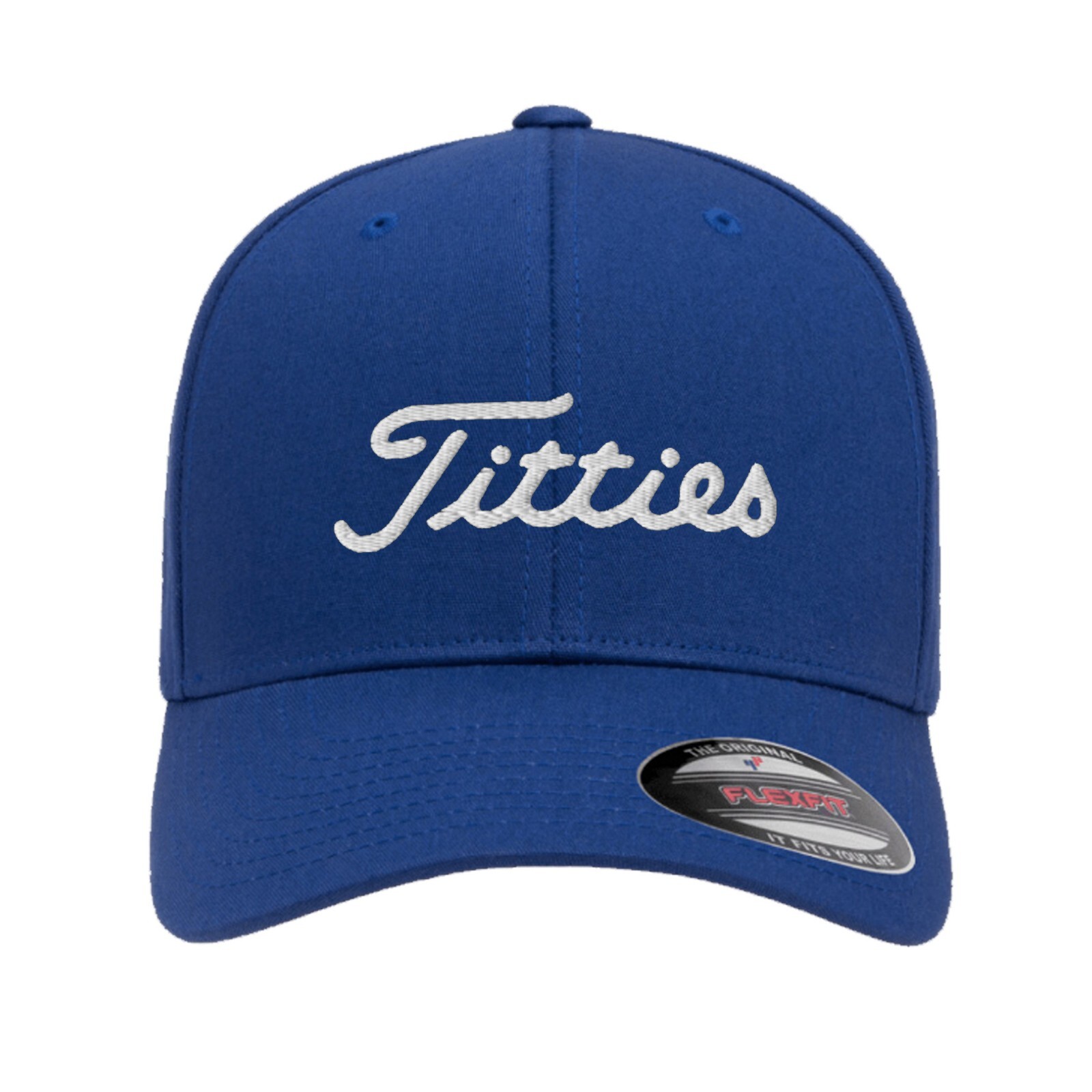 Titties Embroidered Logo FlexFit Hat Golf Hat Funny Adult Dad’s Golf TTs Gift