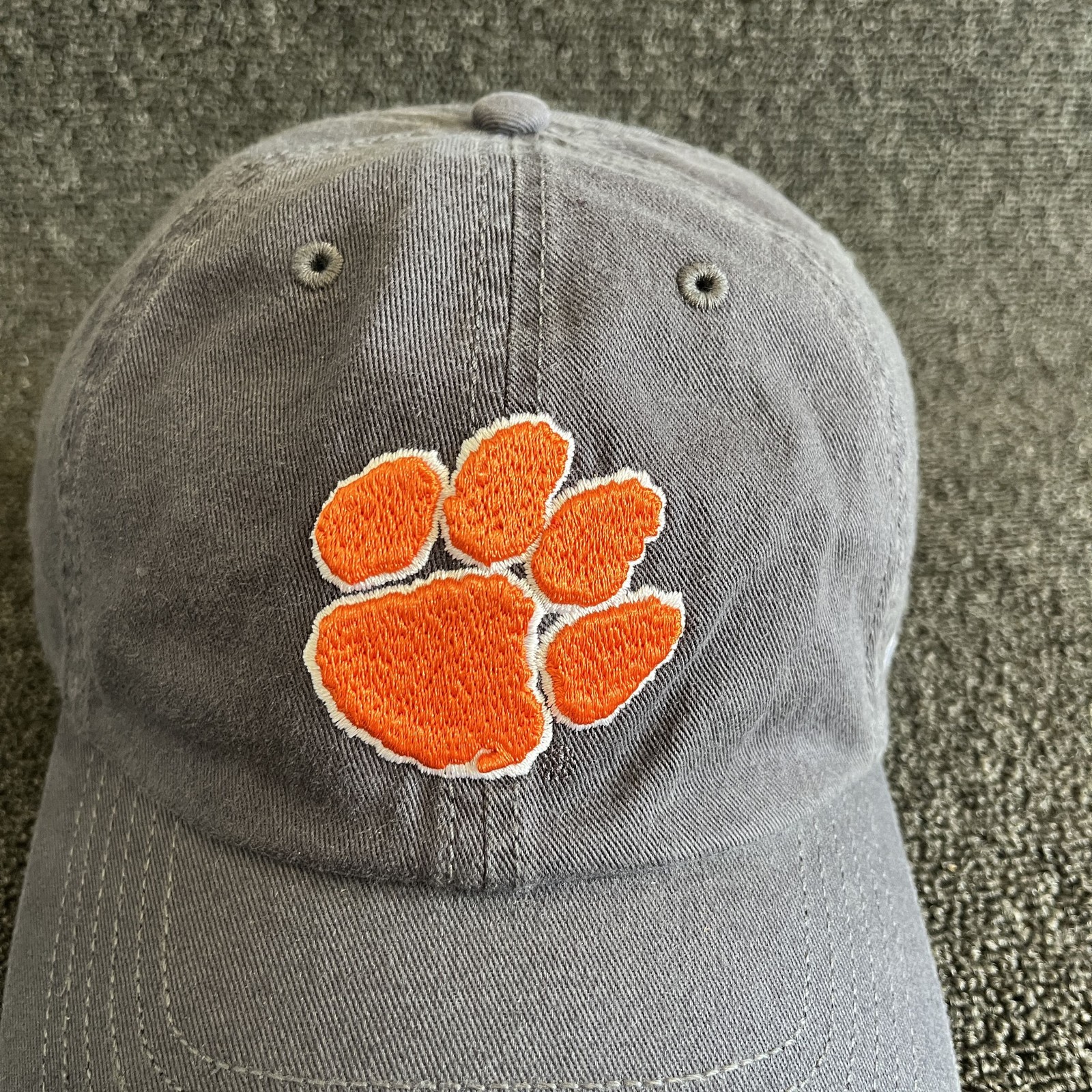 ’47 Brand Clemson Tigers Baseball Cap Strapback Grey Orange Paw Print One Size N