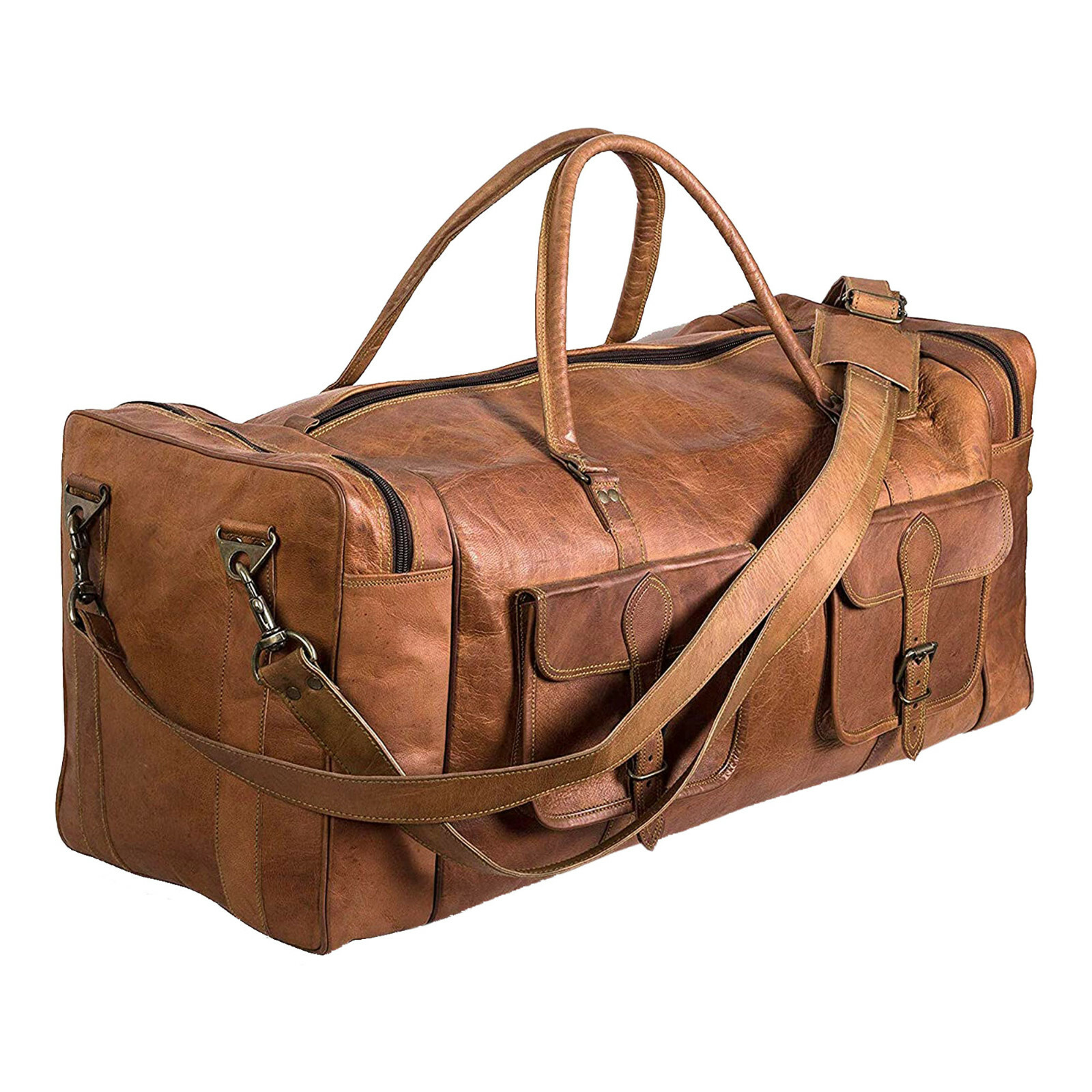 Handmade Leather Duffel Large Travel Gym Sports Overnight Weekender Bag