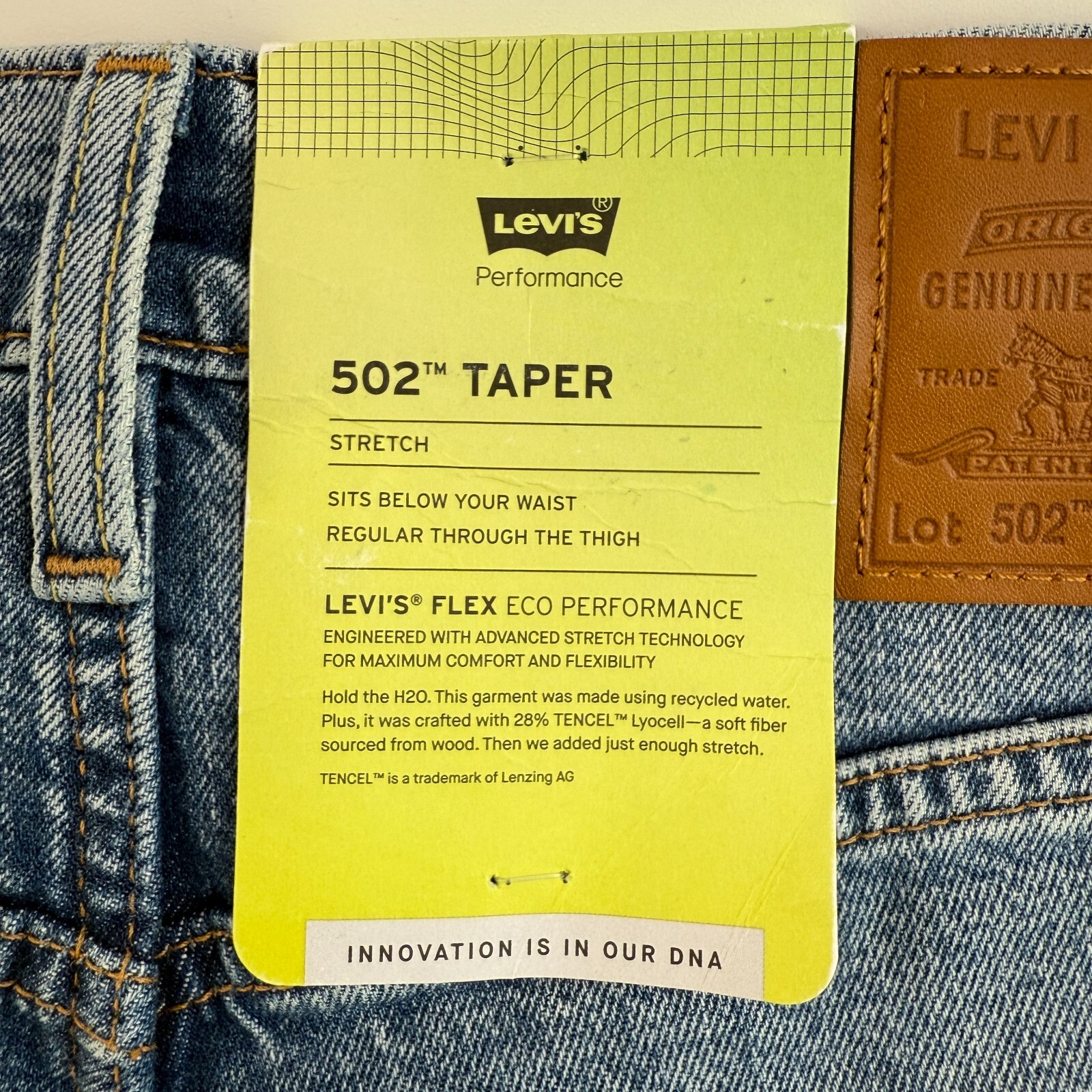 Levi’s Premium Men 502 Taper Fit Zip Fly Tapered Leg Stretch Jeans Blue NWT
