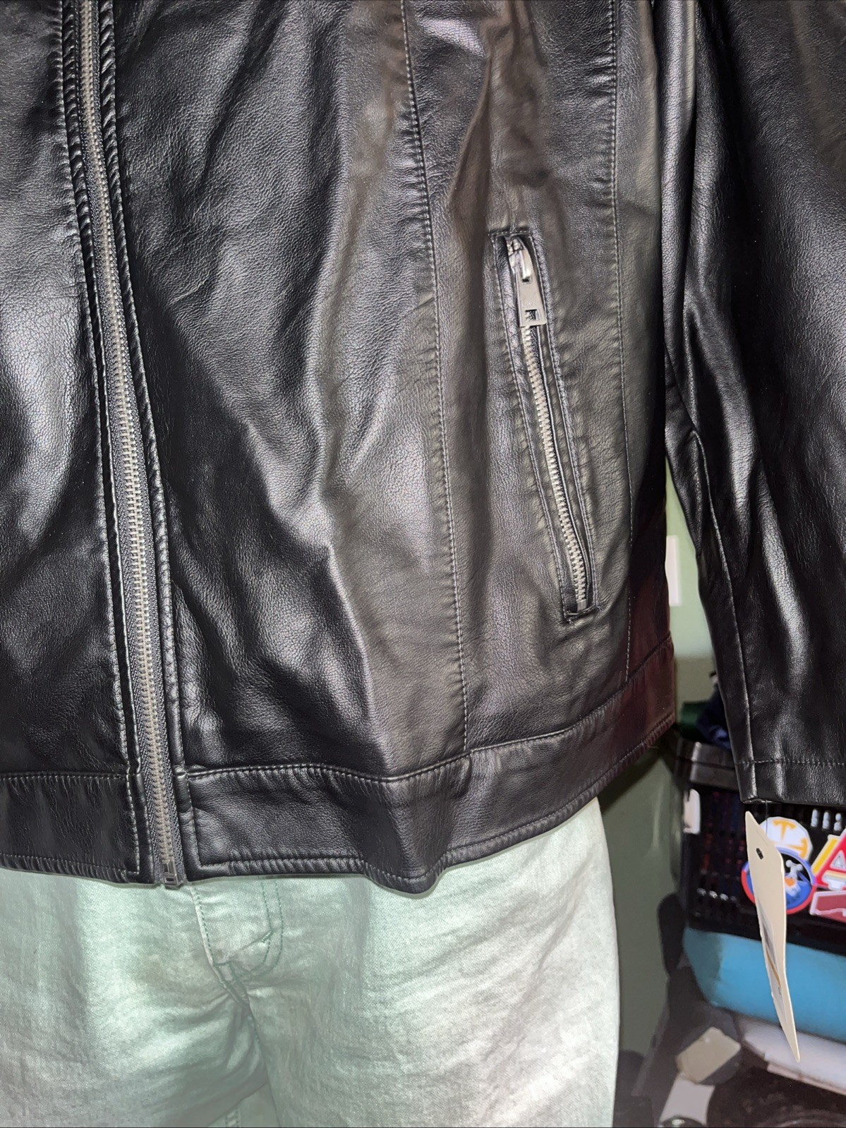 New Levi’s Black Faux Leather Womens Jacket 3X; 2022 Motocross Racer Style