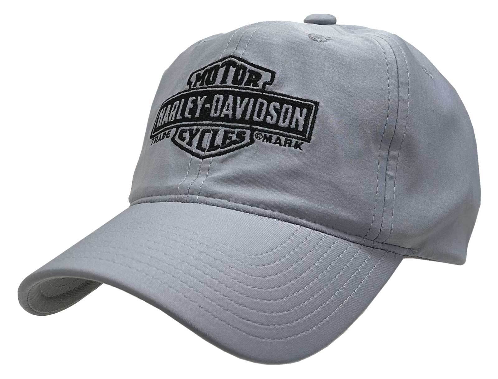 Harley-Davidson Men’s Performance B&S Logo Stretch Fit Baseball Cap – Gray
