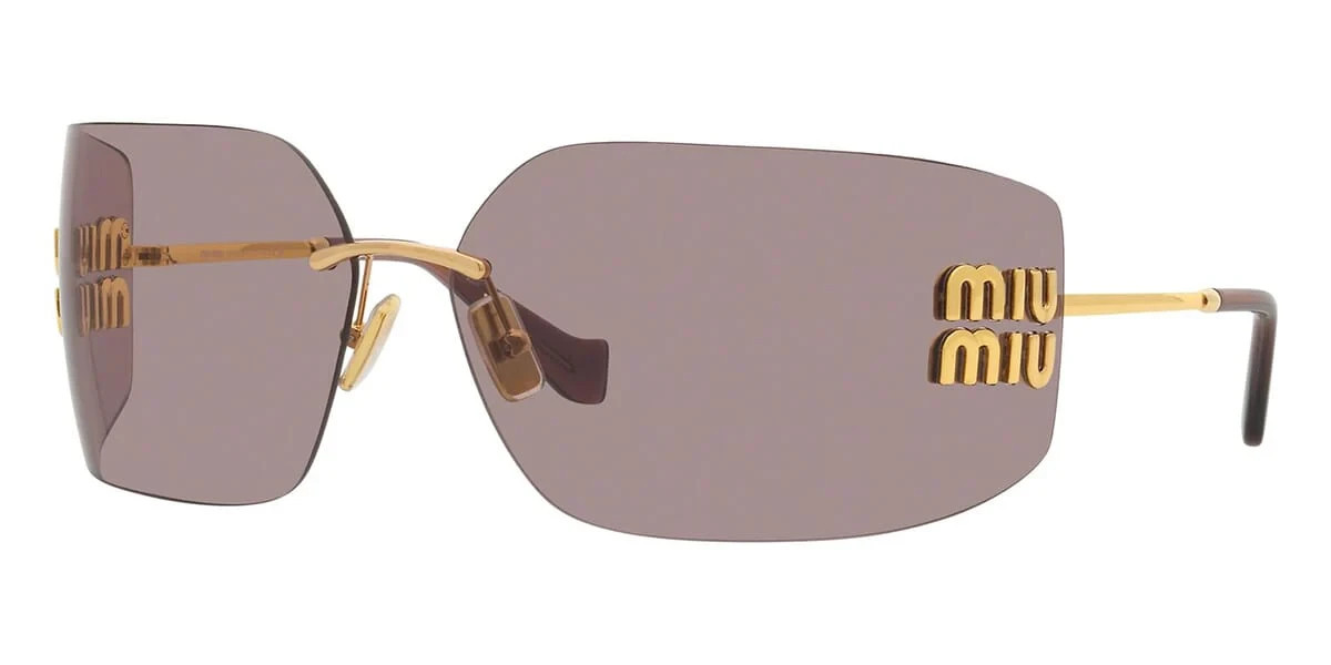 MIU MIU MU 54YS 5AK06I Gold Grey Black Sunglasses Womens 80mm Designer NEW