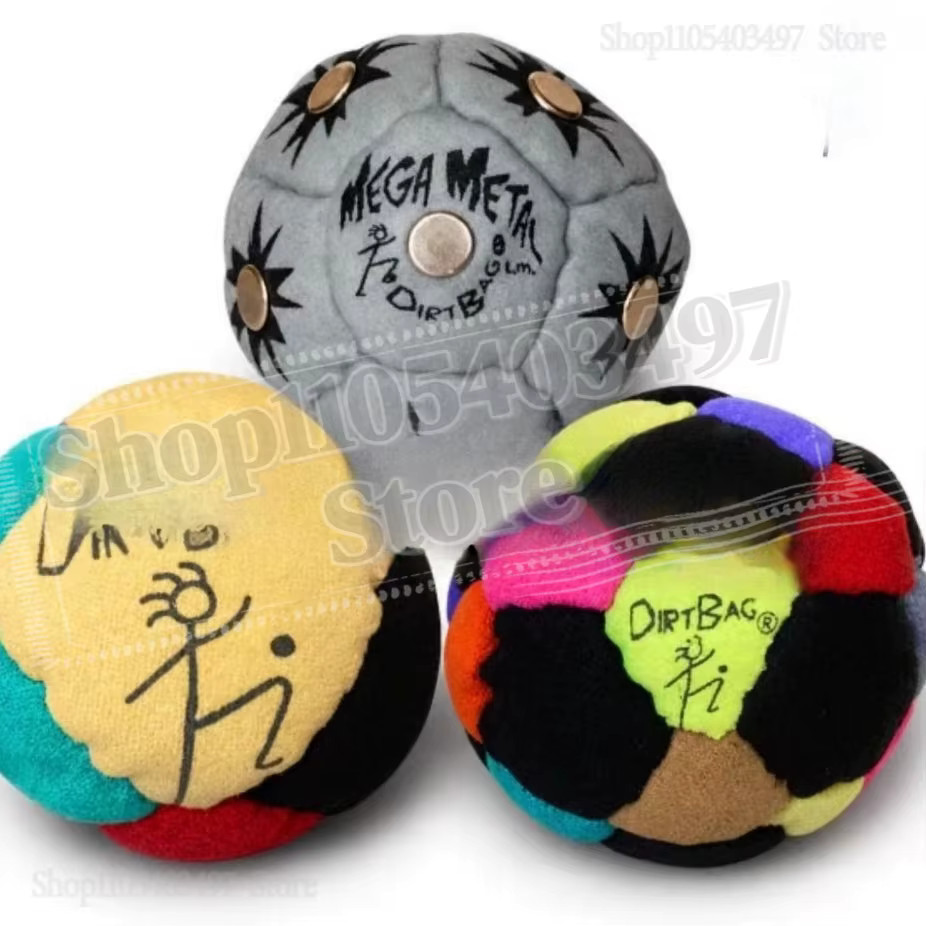 Dirtbag Classic Footbag Hacky Sack 3-Pack with Carry Pouch,Sand-Filled 8-Panel S