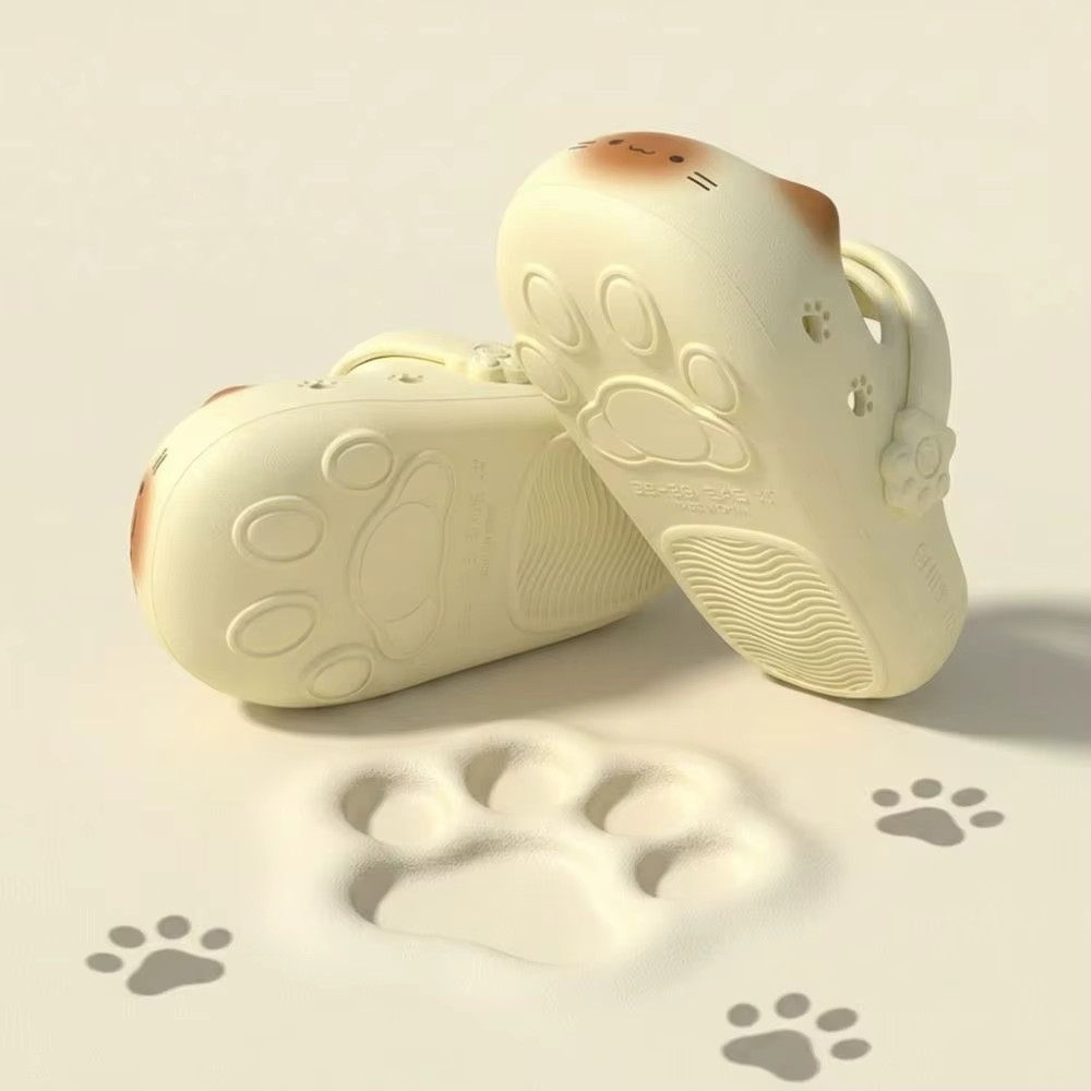 Adorable Waterproof Cat Slippers Anti Slip Bottom Cat Paw Soft Bottom Closed toe