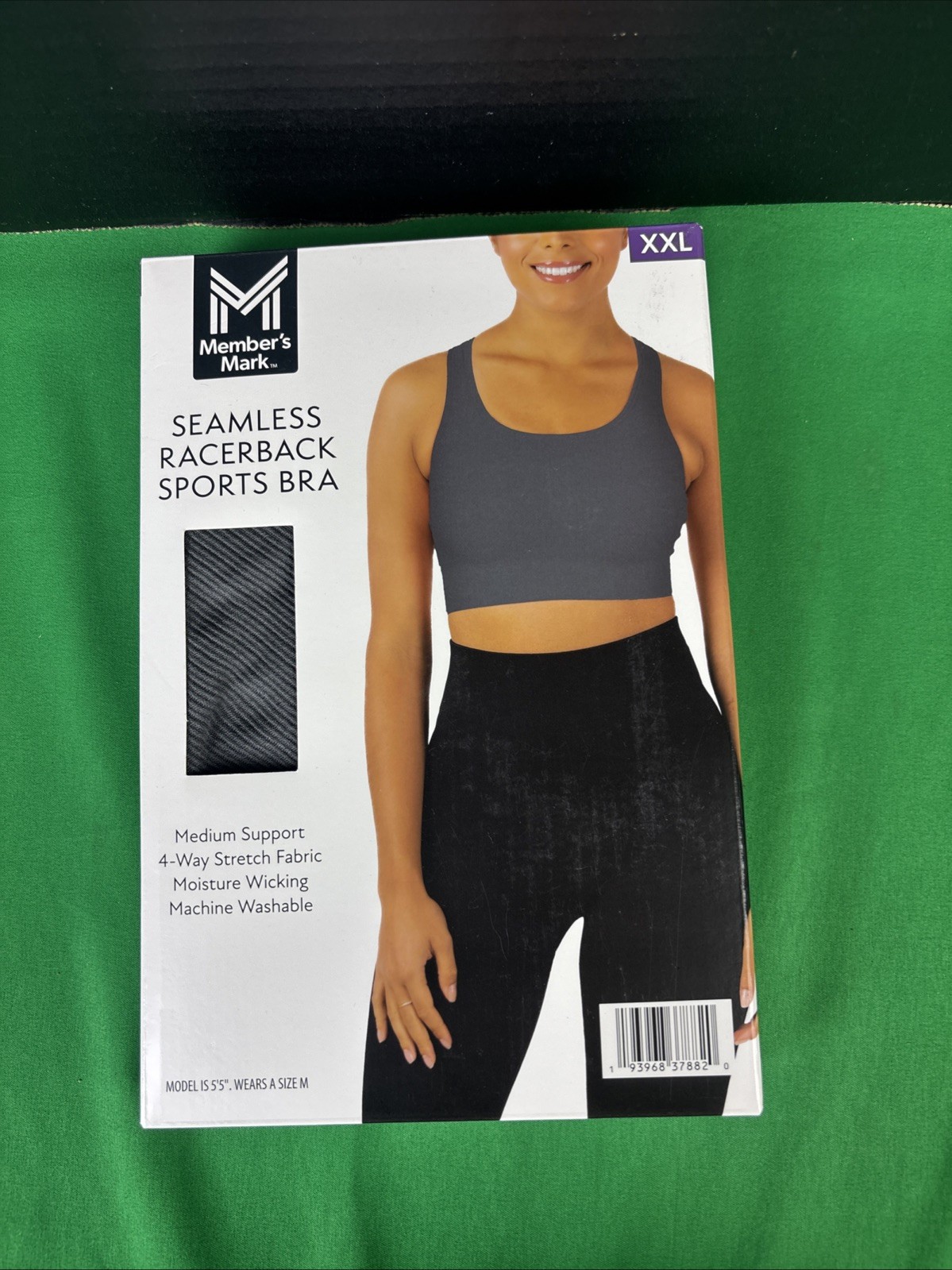 Member’s Mark Seamless Racerback Sports Bra Size XXL Charcoal