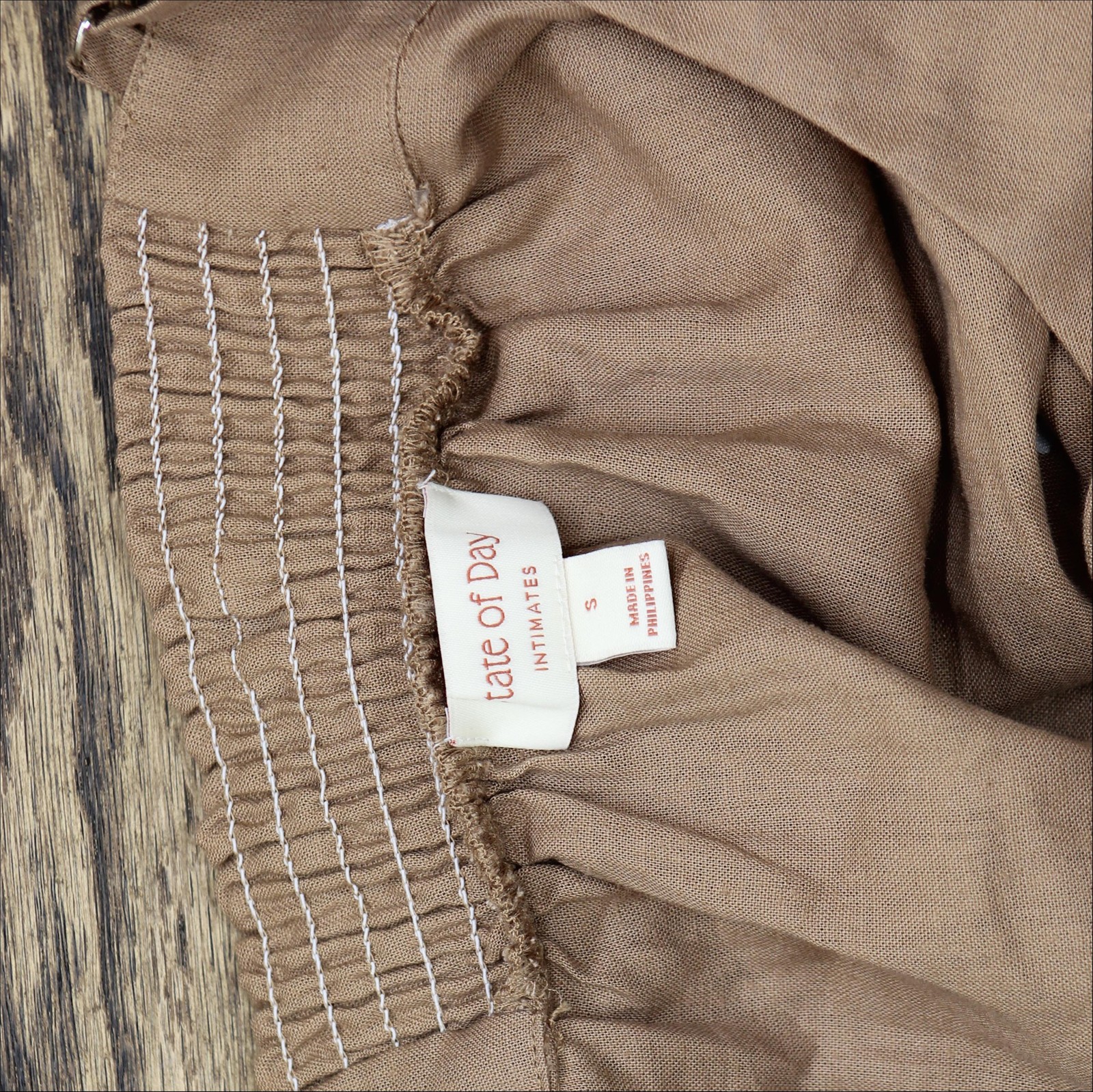 state of Day Linen Blend 2-Pc. Sleeveless Pajama Shorts Natural Umber Brown S