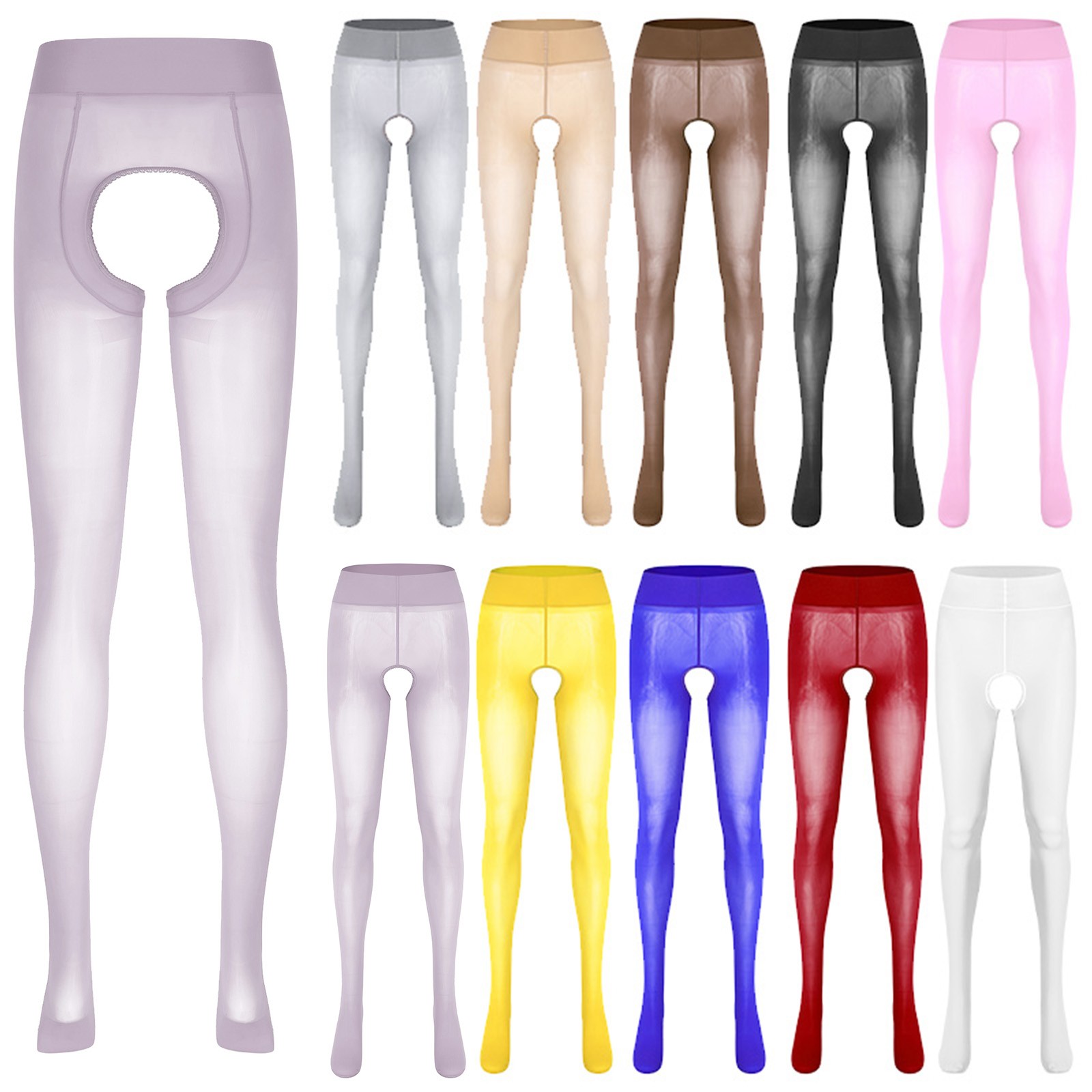 US Women Pantyhose Lightweight Tight Stretchy Hosiery Mesh Lingerie Open Crotch