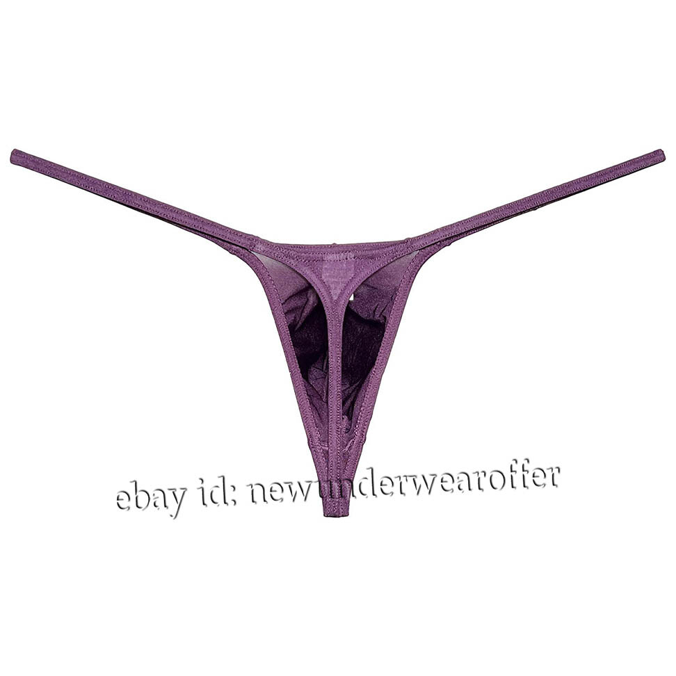 Men Ice Silk String Thong Grape Smugglers Contoured Pouch Underwear Narrow Waist